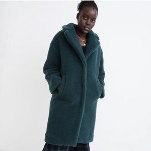 Madewell (Re)sourced Sherpa coat green size small NWT